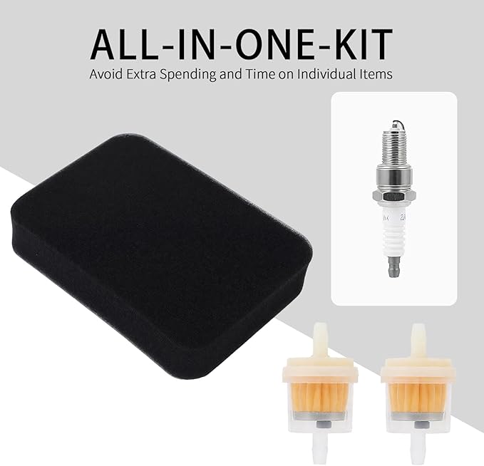 Air Filter Kit for Honda GX240 GX270 GX340 GX390 Engines, for Honda EB EM EW EXW GP Series, Replaces 17211-899-000, with Fuel Filter and Spark Plug