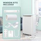 Portable Air Conditioners, 12000 BTU Portable AC for Rooms Up to 550 Sq.Ft. 3-In-1 AC with Fast Cooling, Dehumidifier & Three Speed Fan, 24H Timer/Remote Control/Ultra Quiet for Bedroom, White