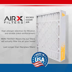 AIRX FILTERS WICKED CLEAN AIR. 20x25x5 Air Filter MERV 8 Compatible with Field Controls # 46586000 Furnace Filter 2 Pack