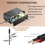 12V AC/DC Adapter Compatible with Purivortex AC400 AC300 AC201B Air Purifier HEPA Filter Cleaner Removes Odors Dust Dander Power Charger