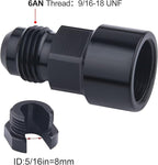 EVIL ENERGY 6AN Male to 5/16" Quick-Disconnect Female EFI Fuel Rail Fitting Aluminum 2PCS