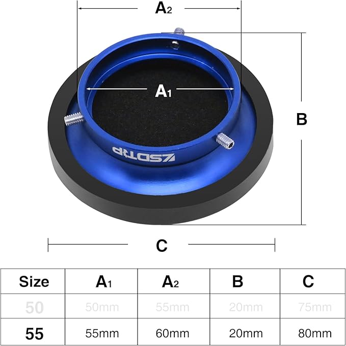 Carburetor Carb Velocity Stack Air Filter Cleaner Modified Trumpet Aluminum Alloy with Sponge Filter Steel Mesh for PWK32-34mm Short Style Fast Intake Suggest for Small Displacement (Blue, 55mm)