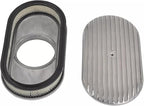 BestParts 15" Oval Full Finned Air Cleaner Aluminum Air Cleaner Assembly Compatible With Classic Chevy Ford Hot Rod Rat Rod Muscle Car or Custom Car Fits 5 1/8" Carburetors