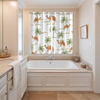 2 Panel Kitchen Cafe Curtains, Desert Camels Sunlight Filtering Nature Air Through, Home Decor Window Covering Tier Curtains for Bedroom Living Room 104W x 84L inch Tropical Date Palm Trees Animal