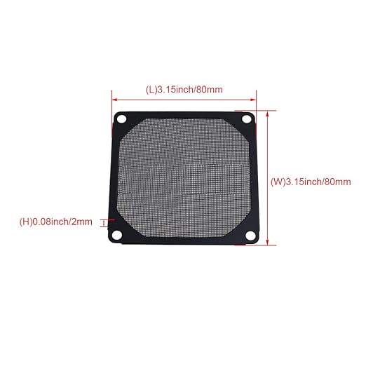 BQLZR Black 80 X 80mm PC Computer Chassis Fan Filter Mesh Metal Strainer