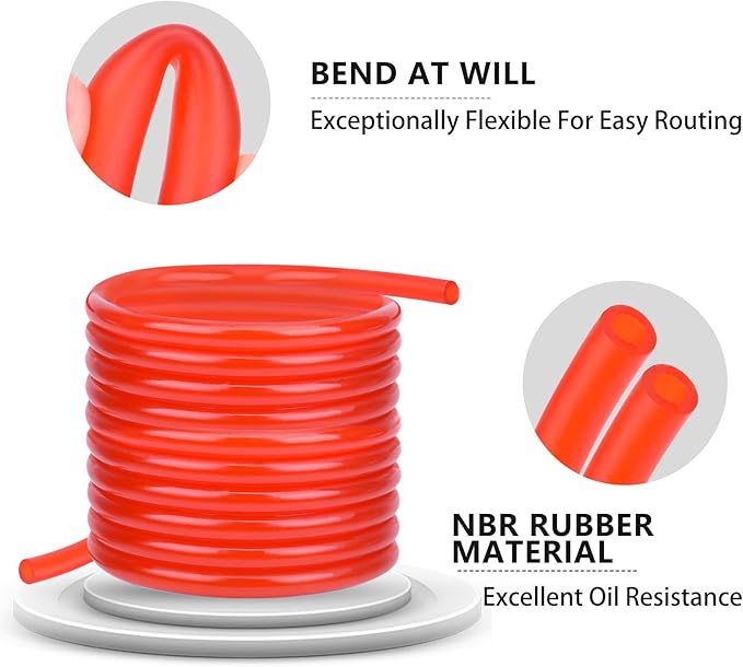 3/16 Fuel Line red 10 FT + 2Pcs Fuel Filter + 10Pcs Clamp for Honda Predator Mini Bike ATV Mowing Machine Snow Machine Small Engines GX160 GX120 GX100 GX200 GX390