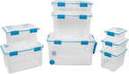 Sterilite 3-Pack Gasket Box, Weather-Resistant Storage Bins with Latching Lids, 120 Quart - Heavy-Duty Organizing Containers for Closet, Bathroom, and Office