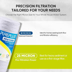 PUREPLUS 25 Micron 10 x 4.5 Whole House String Wound Sediment Filter for Well Water, Replacement Cartridge for 84637, WPX5BB97P, PC10, CW5-BBS, 355215-45, WP10BB97P, WP5BB97P, 2Pack
