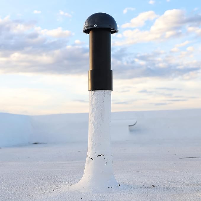 OdorHog Vent Stack Pipe Filter 4 Sizes, Black ABS with Mushroom Cap, Removes Outdoor Septic and Sewer Odors (1.5-inch)