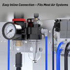 Y H M Industrial Air Line Filter 1/4", 3/8", 3/4" – Compressed Air Moisture & Dust Separator for Pneumatic Tools and Systems (3/8")