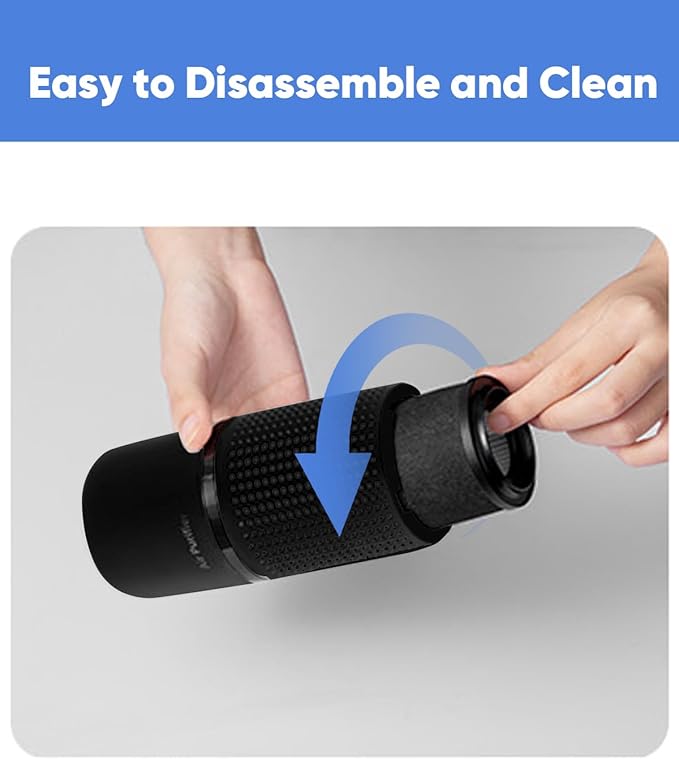 KEN BROWN Rechargeable Portable Air Purifier for Car, Office Bedroom Home, Quiet Air Cleaner for Dust, Smoke & Odors, USB-Powered, Compact for Desk & Bedroom