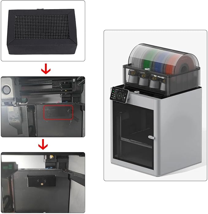 5Pcs Replacement Carbon Filters Activated Charcoal Block Parts Replaceable High Density Activated Carbon Filter for Lab P1P P1S X1 P1 Most Mini 3D Printer Purifiers