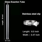 Chunful Glass Extractor Extraction Filter Tube 30" Long 50mm Diameter Thick and Sturdy Extraction Filter Tubes with Stainless Steel Clamp