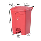 GLigeT Outdoor Trash can Outdoor Sorting Trash can Large Pedal Type Waste bin with lid 11.8 Gallon Plastic Commercial Outdoor Garbage can, 4 Colors Trash Can (Size : Red)