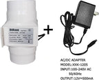 Inline Duct Fans 3 Inch 12V Extractor Fan 6W 47Cfm Plastic Variable Vent Blower Workshop Dust Fume Air Extractor Fan for Carbon Filter (Color : NO Adjustable Speed, Size : 6w)