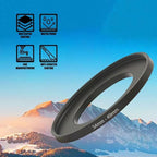 Metal Step-Up/Down Ring Adapter Compatible with Mirrorless Cameras DSLR Lens, UV CPL ND Filter Thread Converter, Black (52-72)