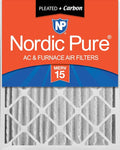Nordic Pure 20x20x4 (Actual Size: 19 1/2 x 19 1/2 x 3 5/8) Pleated Air Filters MERV 15 Plus Carbon 1 Pack