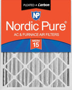 Nordic Pure 20x20x4 (Actual Size: 19 1/2 x 19 1/2 x 3 5/8) Pleated Air Filters MERV 15 Plus Carbon 1 Pack