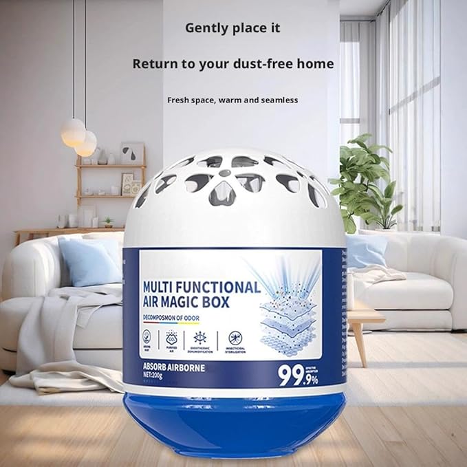 Indoor Air Purification Dust Removal Magic Box, Multi-Functional Air Magic Box, Mutomatic Dust-Sucking Dusts Cleaner Boxs, No Electricity & Noise, Long-Lasting Freshness (Blue 1pcs)