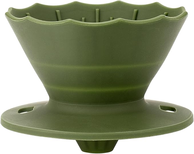 MERMOO YILAN Collapsible Coffee Dripper, Silicone Pour Over Coffee Filter Holder - Portable Reusable Foldable Coffee Maker Cone for 1~2 Cups, Travel, Camping, Gift (Green)