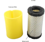 2 Pack 796031 Air Filter Pre-Cleaner Set Compatible with Briggs Stratton 594201 591334 797704 Air Cleaner Cartridge, Lawn Mower Air Filter, Plus Foam Pre Filter