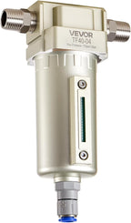 VEVOR Air Compressor Filter, 1/2" NPT Air-Dryer for Compressor with 5μm Brass Filter Element, Auto-Drain Air Compressor Water Separator 175 PSI Max Working Pressure, Aluminum Alloy Bowl