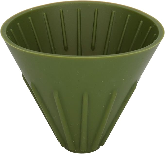 Silicone Coffee Dripper Collapsible Coffee Filter Foldable Portable Reusable Travel Camping Office Home Free Lightweight Easy Brew (Green)