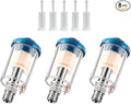 3 Pcs Mini in-Line Air Filter Water Oil Separator for Air Line with 5 Pcs Spray Tool Filter,1/4'' NPT Inlet and Outlet Oil Water Separator Airbrush Filter Moisture Separator