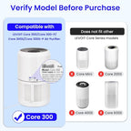 2-Pack Core 300 Replacement Filter Compatible with LEVOIT Core 300 and Core 300S Air Purifier, H13 True HEPA & Activated Carbon, Replace Core300-RF, White