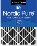 Nordic Pure 16x20x4 (Actual Size: 15 1/2 x 19 1/2 x 3 5/8) Pleated Air Filter MERV 12 Pleated + Carbon 1 Pack