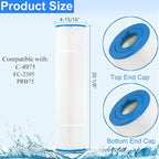 HANXER® C-4975 Spa Filter Cartridge Replaces for C4975, PRB75, Rainbow RTL-75, Filbur FC-2395, 25390, R173435, 17-2632, 40751, 75 sq.ft Hot Tub Filter, 2 Pack