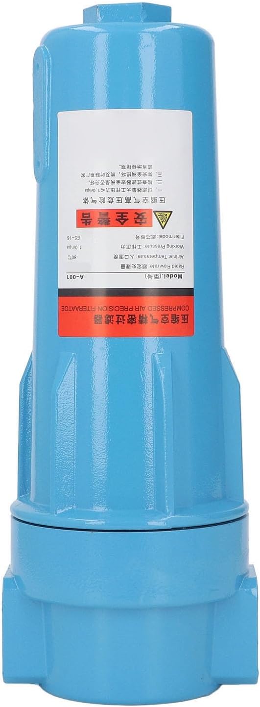 Water Oil Separator Air Compressor Filter, Aluminium Alloy PP Cotton Filter, Leak Proof 1.18in Inlet Outlet, 1.0MPa Replacement Part (A-001)