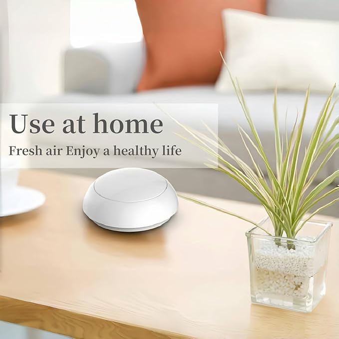 Portable Car Air Purifier with Built-in Filter, USB Charging, Green (orange-red)