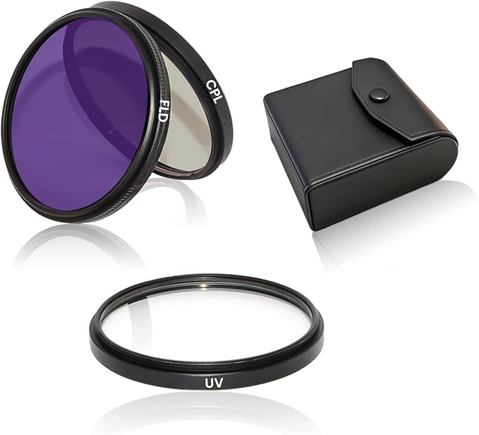 3Pcs UV+CPL+FLD Lens Filter Kit 62mm, Multi-Coated HD Optical Glass Filters Set with Travel Storage Case UV Protection + CPL Polarizer + Fluorescent Filter for DSLR Mirrorless
