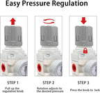 YSIL 1/2" NPT Compressed Air Filter Regulator Lubricator Two Units Combo Air Pressure Regulator with Gauge(0-150PSI) Water/Oil Trap Separator,Semi-Auto Drain,Poly Bowl with Metal Guard,Bracket