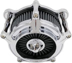 Harley Air Cleaner Turbine Intake Chrome Filter Kit Cnc Cut for Motorcycle Dyna 2000 - 2017 Softail 2000 - 2015 Touring 2000 - 2007 Fitment - B (Gray)
