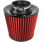 KYOSTAR Universal 3.5" (89mm) High-Flow Air Filter, Reusable Cone Cold Air Intake, High Performance, Washable, Clamp-On Car High Flow Air Kit, Flange Diameter: 3.5 Inch, Filter Height: 6.1 Inch, Red