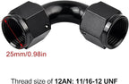 EVIL ENERGY 12AN Female to 12AN Female 90 degree Swivel Coupler Fitting Union Adapter Aluminum Black 2PCS