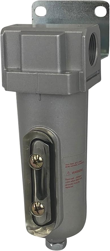 1/2" NPT, THB Industrial Desiccant Air Dryer For Compressed Air, 5oz Metal Bowl, Includes Desiccant Beads, (225 PSI Max), QTY 01