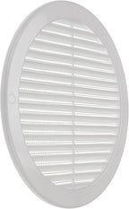 Vent Systems 8" Inch (Opening Dimensions) - Pack of 100 - White Soffit Vent Cover - Plastic Round Air Vent Grille - Built-in Mesh Screen - HVAC Register Louver for Bathroom, Home, Kitchen