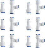 3/8-inch x 1/4-inch 6 pcs T and 6 pcs I Tube Quick Push in Connector for RO Water System (3/8-inch x 3/8-inch x 1/4-inch T)
