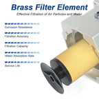 AIRZOE 3/8" NPT Air Dryer for Compressor-Air Compressor Water Separator AC3110-03,Double Air Compressor Filter,Air Pressure Regulator Combo,5 Micron Brass Element,Semi-Auto Drain,0-145 psi Gauge