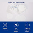 100 PCS Nylon Disc Membrane Filters 47mm 0.1µm Pore Size pH 5-12