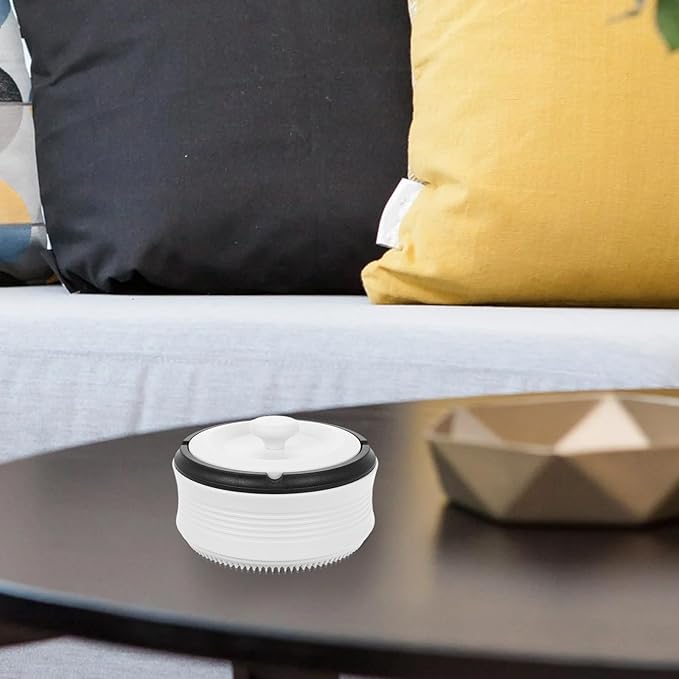 ARTIBETTER Smart Ashtray for Home and Office, Ivory White Rechargeable Auto Ash Holder with Smoke Extraction, Portable Indoor and Car Use Smoke Cleaner