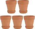 5pcs Red Terracotta Succulent Pots with Drainable Saucers 8x8cm Baked Clay Planting Containers for Indoor and Outdoor Gardening