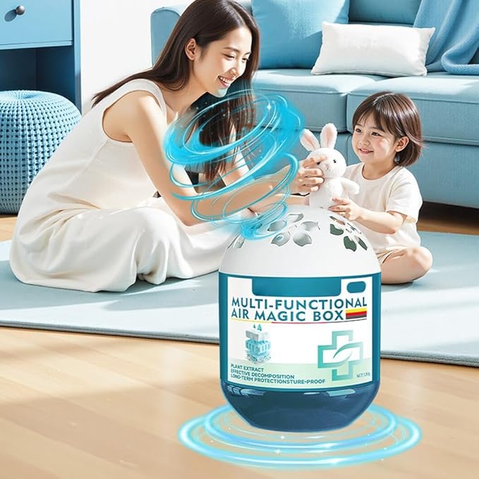 Indoor Air Purification Dust Removal Magic Box,Multifunctional Air Magic Box Dust Cleaner,No Electricity Needed & Silent Operation,120g Long-Lasting Freshener for Room,Office & Car