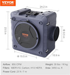 VEVOR Air Scrubber with 3-Stage Filtration, Stackable Negative Air Machine 800 CFM, Air Cleaner with MERV10, Carbon, H13 HEPA, for Home, Industrial and Commercial Use