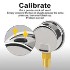 0-30 PSI Pressure Gauge, Glycerin-Filled, 2-Inch Stainless Steel Gauge, 1/4" NPT Lower Mount, Waterproof for Air Compressor, Water Pump, Hydraulic and Pneumatic Systems
