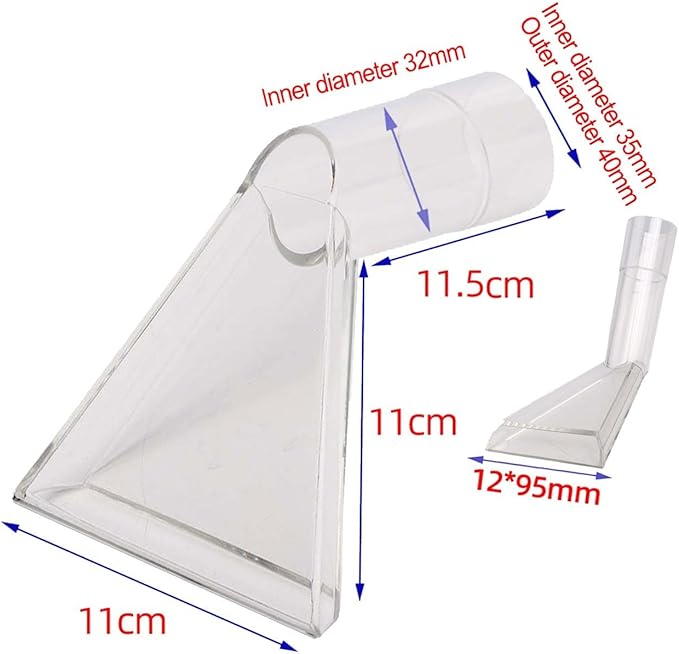 1Pc Upholstery Spray Extraction Nozzle, Clear Plastic Vacuum Cleaner Suction Head For Sofa Fabric Cleaning For Most Carpet Cleaning Machines(small clear tip)