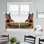 Farm Cows Kitchen Curtains 36 Inch Length, Small Window Curtains Tab Top, Farmhouse Barn Funny Animals Butterfly Light Filtering Short Window Treatments Tier Drapes 27.5"x36" 2 Panel